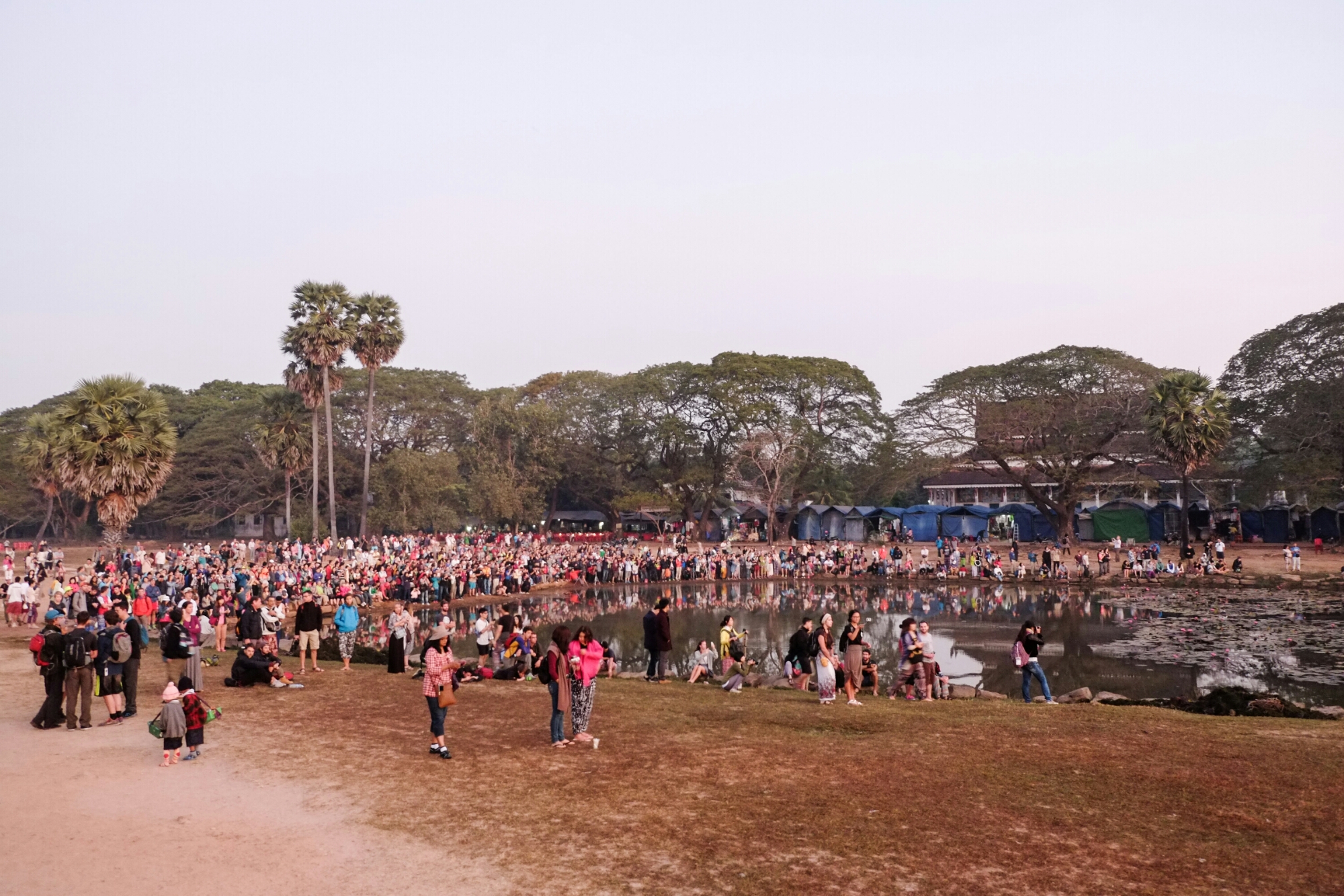 Angkor Wat sunrise crowd image