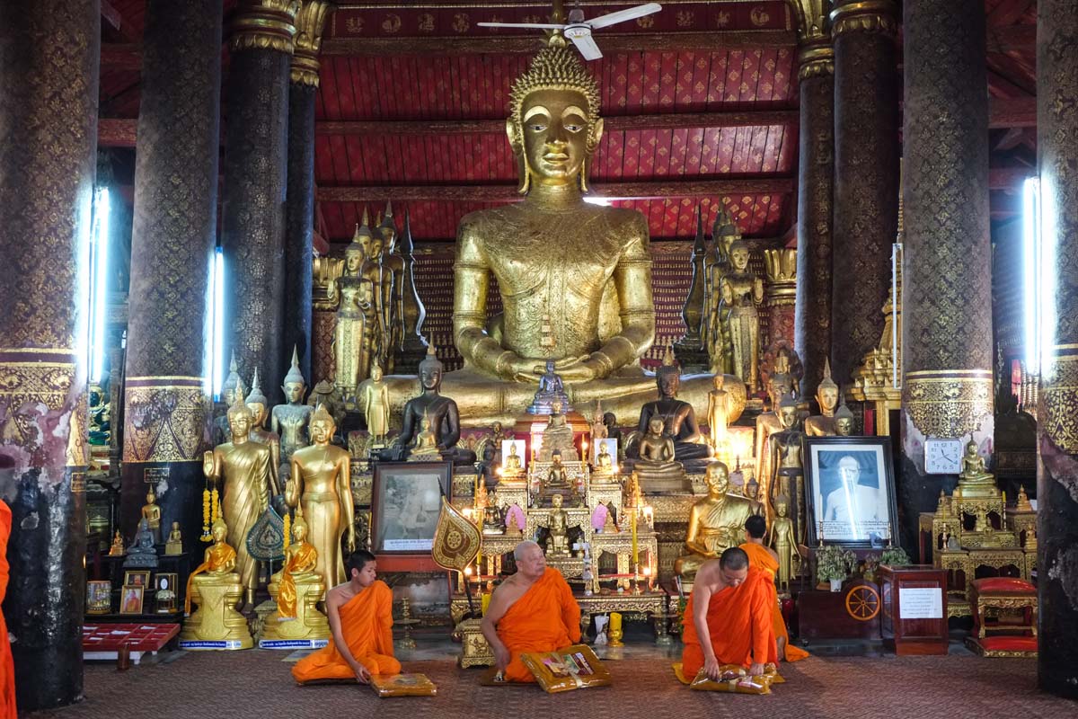 Monks in Wat Mai Suwannaphumaham image