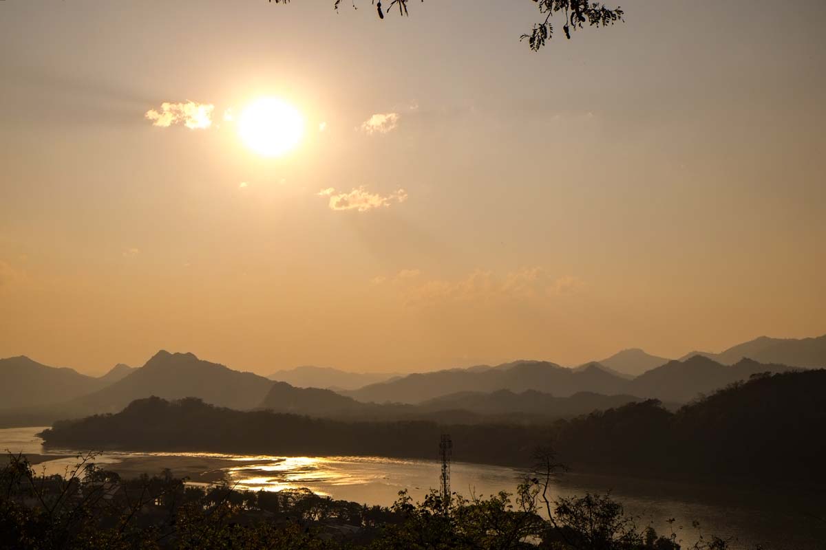 Mount Phousi sunset image