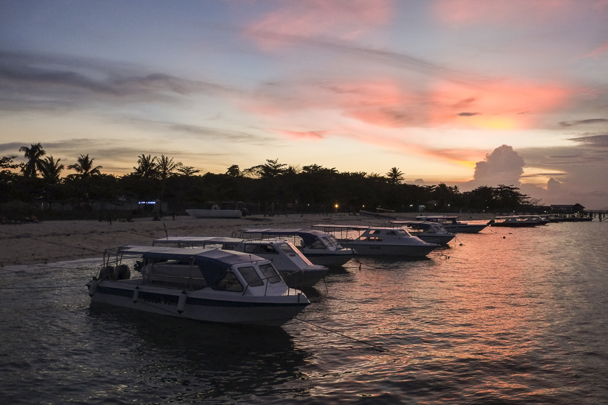 Sunset at Mabul Beach Resort