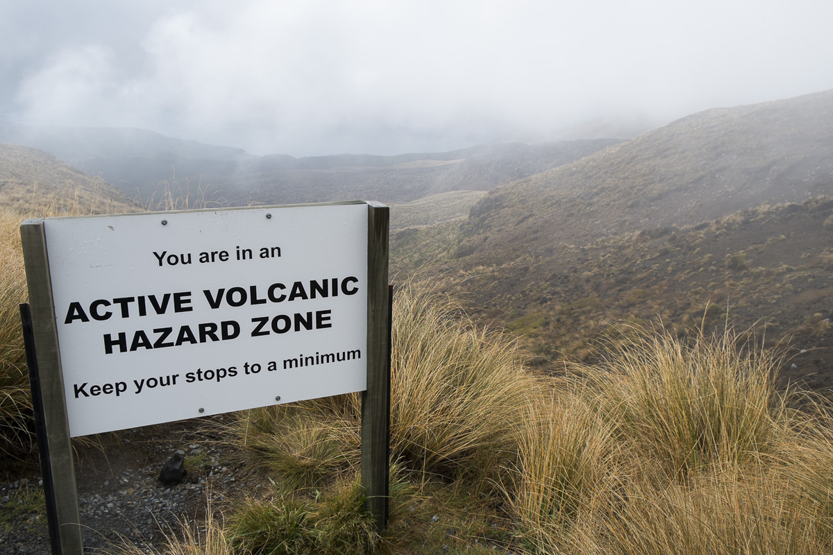Tongariro Warning Sign